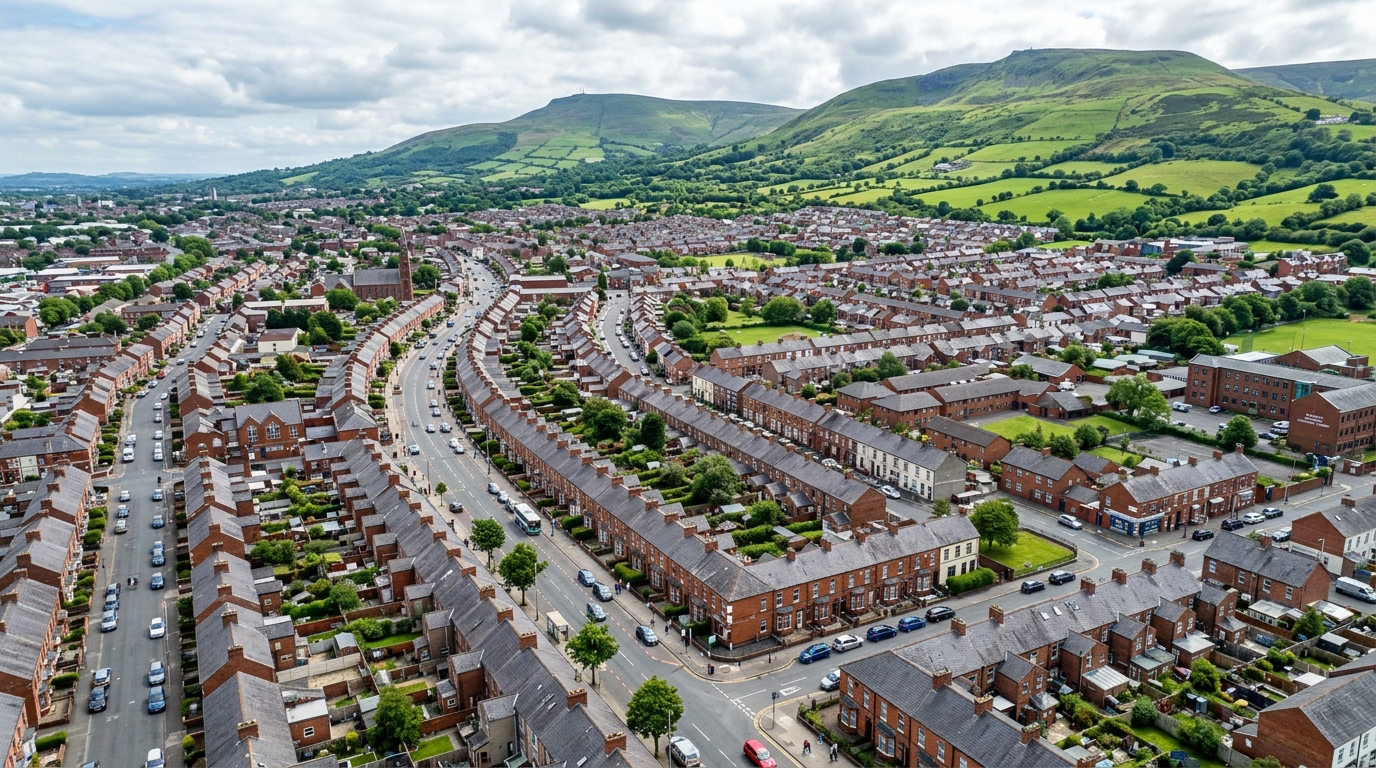 West Belfast local community aerial view